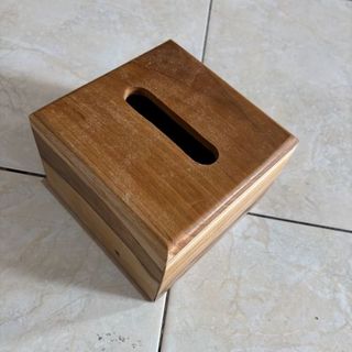 Teak Tissue Box Small 14cm x 14cm x 10cm DUE JUNE