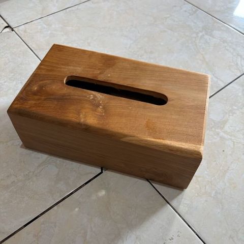 Teak Tissue Box Large 14cm x 24cm x 9cm h DUE JUNE