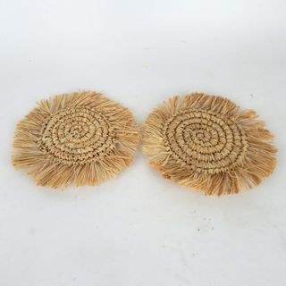 Raffia Coaster s/2 Natural 15cm dia
