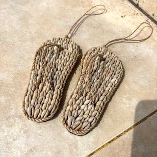 Cowrie Pair of Jandals 7cm x 17cm high DUE JUNE