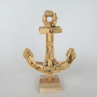 Driftwood Anchor on Stand 15cm x 25cm hE