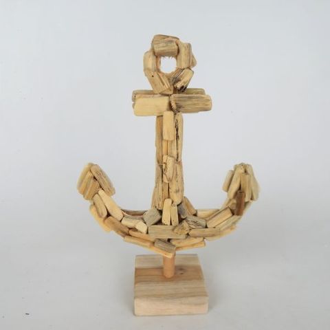 Driftwood Anchor on Stand 15cm x 25cm hE