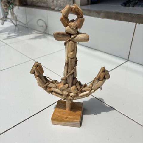 Driftwood Anchor on Stand 15cm x 25cm h DUE JUNE