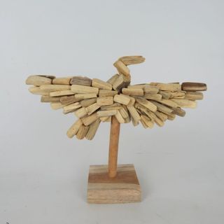 Driftwood Crane on Stand 22cm x 17cm h