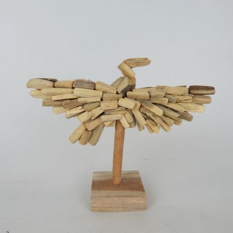 Driftwood Crane on Stand 22cm x 17cm h