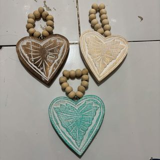 Menya Flat Heart s/3 Greywash/White/Green 12cm x 20cm DUE JUNE