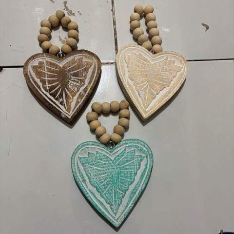Menya Flat Heart s/3 Greywash/White/Green 12cm x 20cm DUE JUNE