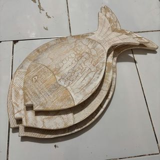 Wooden Fish Trays s/3 W/Wash 20x33 / 24x40 / 30x50cm DUE JUNE