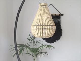 Beaded Bulb Chandalier Natural 40cm x 60cm long DUE JUNE