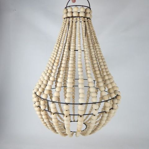 Beaded Bulb Chandalier Natural 40cm x 60cm long