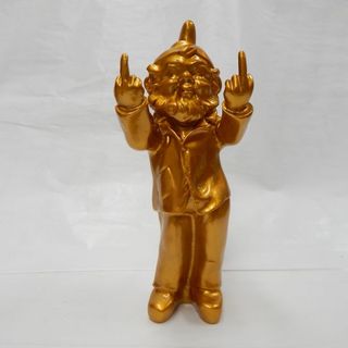 Gnome Double Finger Gold 30cm high
