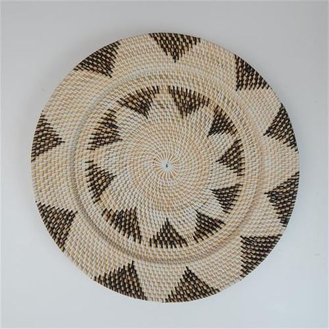 Lombok Deco Flower Plate Black/White 50cm