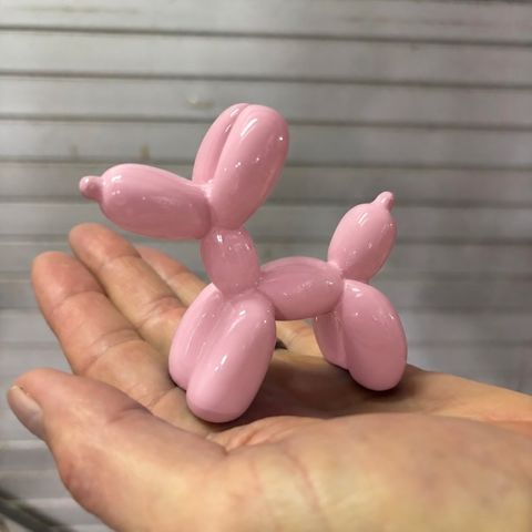 Resin Mini Balloon Dog Powder Pink 9cm x 8cm high DUE NOV