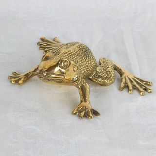 Brass Frog 15cm wide x 10cm high