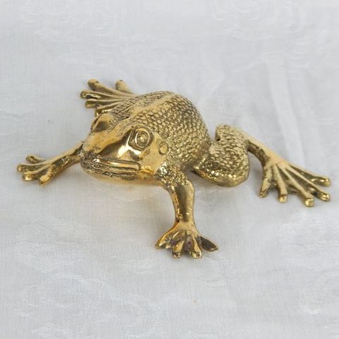 Brass Frog 15cm wide x 10cm high