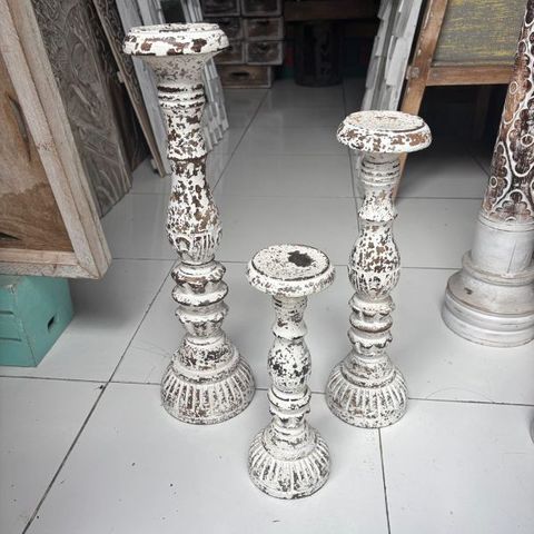 Crackle Candlesticks s/3 30cm/4cm/50cm high DUE NOV