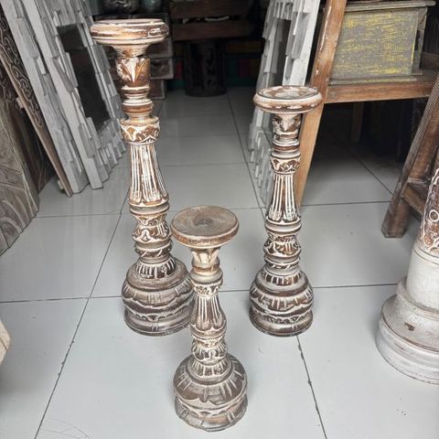 Ornamental Candlesticks s/3 30cm/4cm/50cm high DUE NOV