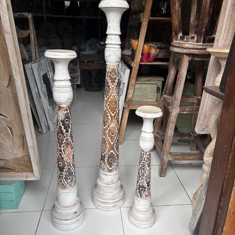 Daisy Candlesticks s/3 30cm/4cm/50cm high DUE NOV
