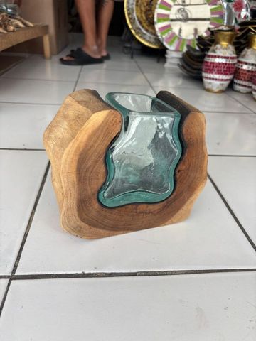 Driftwood Bubble Vase 9cm x 20cm x 17cm h  DUE 20TH MAY