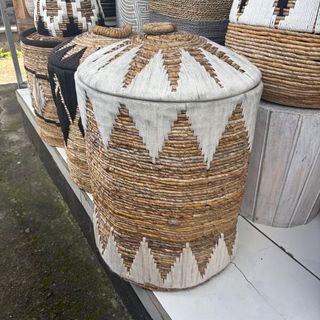 Cati Baskets s/3 Cream 30 x 50cm / 35 x 55cm / 40 x 60cm h  DUE 20TH MAY