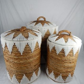 Cati Baskets s/3 Cream 30 x 50cm / 35 x 55cm / 40 x 60cm h