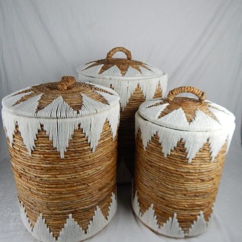 Cati Baskets s/3 Cream 30 x 50cm / 35 x 55cm / 40 x 60cm h