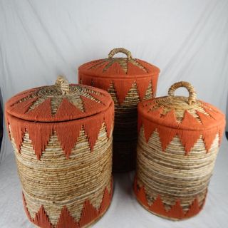 Cati Baskets s/3 Burnt Orange 30 x 50cm / 35 x 55cm / 40 x 60cm