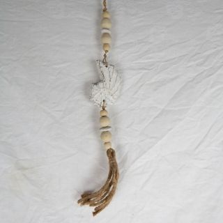 Wooden Tassel Shell Whitewsh 50cm