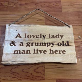 Wooden Natural Sign "A Lovely lady" 30cm wide DUE NOV