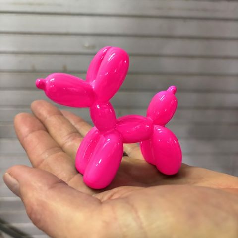 Resin Mini Balloon Dog Fluro Pink 9cm x 8cm high DUE NOV