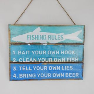 Sign "Fishing Rules" 40cm x 30cm high DUE NOV