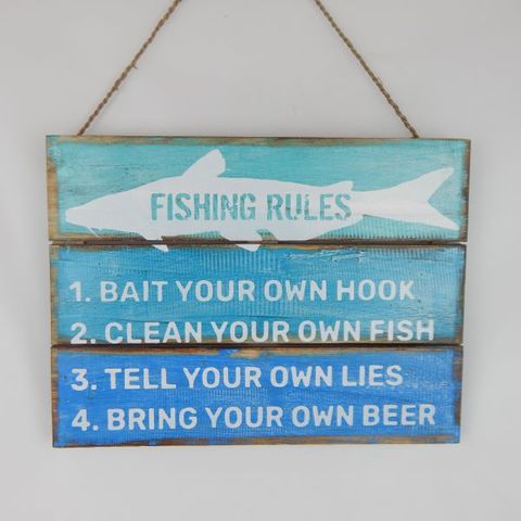 Sign "Fishing Rules" 40cm x 30cm high DUE NOV