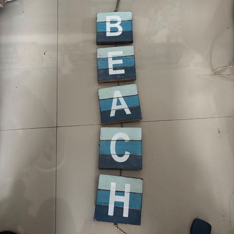 Square Sign "BEACH" 10cm x 55cm long DUE NOV