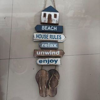House Sign "Beach House Rules" 15cm x 42cm long DUE NOV