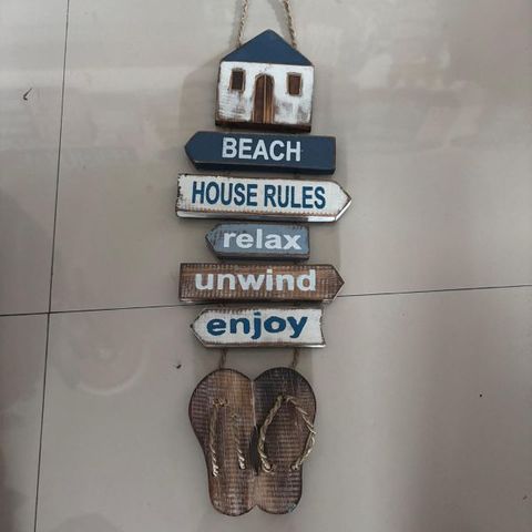 House Sign "Beach House Rules" 15cm x 42cm long DUE NOV