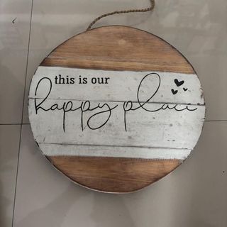 Round Sign "This is our Happy Place" 30cm dia DUE NOV