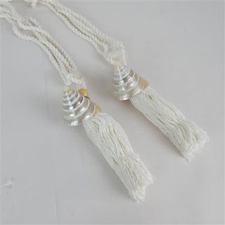 Curtain Ties Shell Pearl s/2 40cm