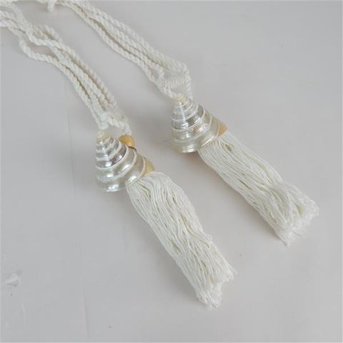 Curtain Ties Shell Pearl s/2 40cm