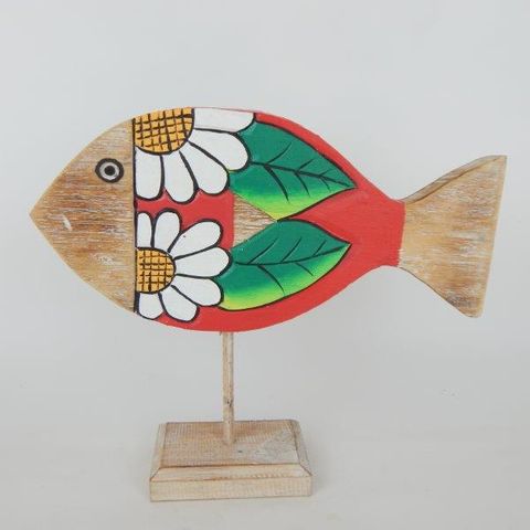 Floral Fish Red 31cm x 26cm high