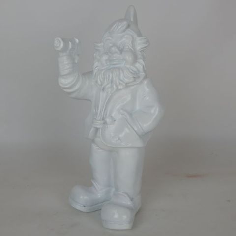 Pop Gnome with Gun White 30cm high