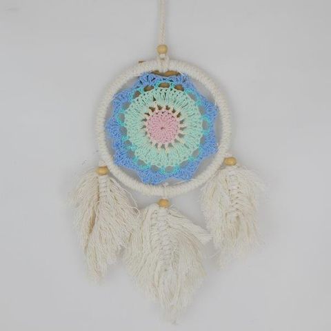 Dreamcatcher Rainbow w 3 Leaves 12cm x 25cm long