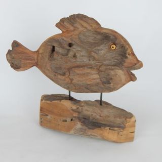 Driftwood Monster Fish on Stand Approx 45cm x 40cm high
