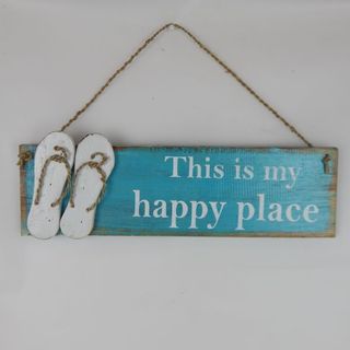 Sign Jandal "This is my happy Place" 40cm x 12cm high