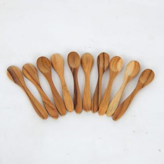 Teak  MIni Spoons 10pcs 10cm long