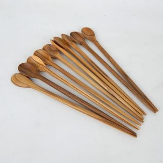 Teak Long Spoons 10pcs 20cm long