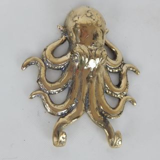 Brass Octopus 2 Hook 13cm x 14cm long