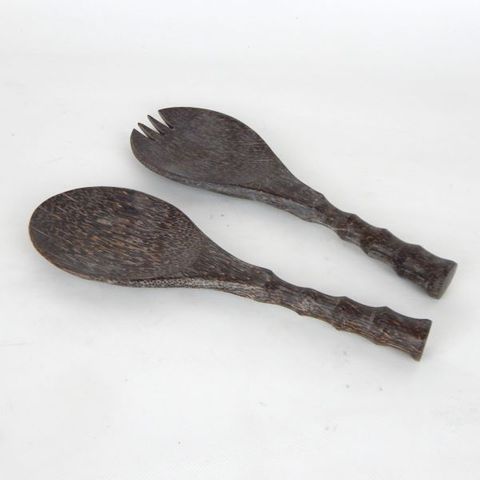 Coconut Short Serving Spoons s/2 7.5cm x 23cm