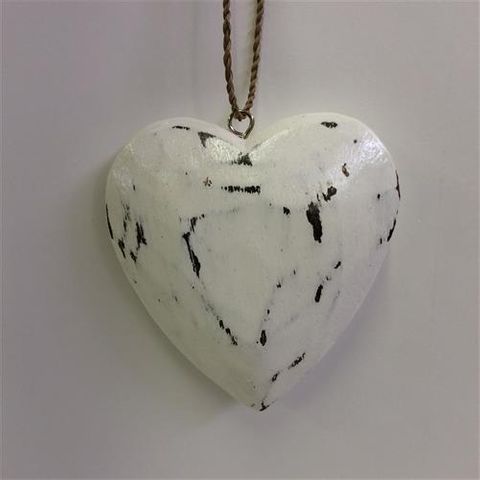 Menya Heart Single Whitewash 10cm x 10cm