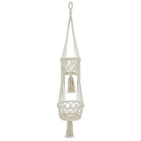 Macrame Plant Hanger Double 17cm / 22cm x 120cm