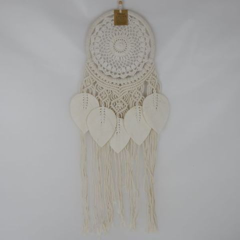 Fringe Dreamcatcher w Leaves 22cm x 50cm